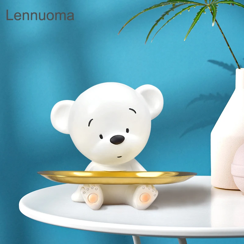 Статуэтка Lennuoma с белым медведем из скандинавской смолы поднос для фруктов
