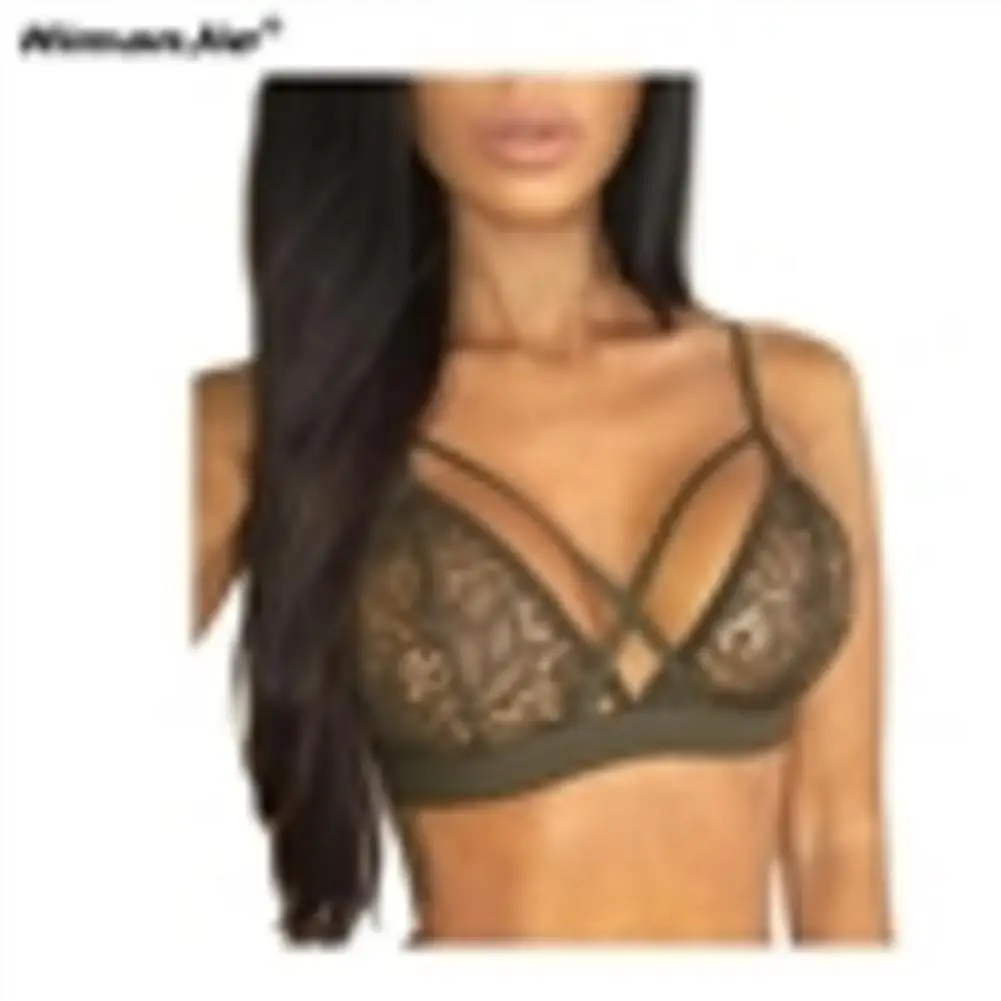 Сексуальный женский цветочный кружевной элегантный бюстгальтер без косточек с v