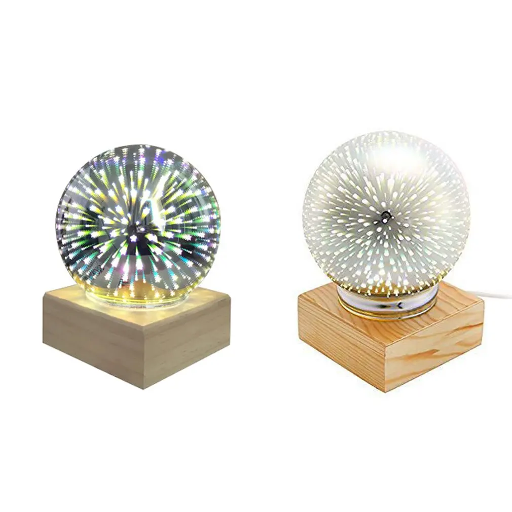 

3D Colorful Crystal Ball Crystal Night Light USB Plug-in LED Table Lamp Transparent Glass Couple Home Kids Gift