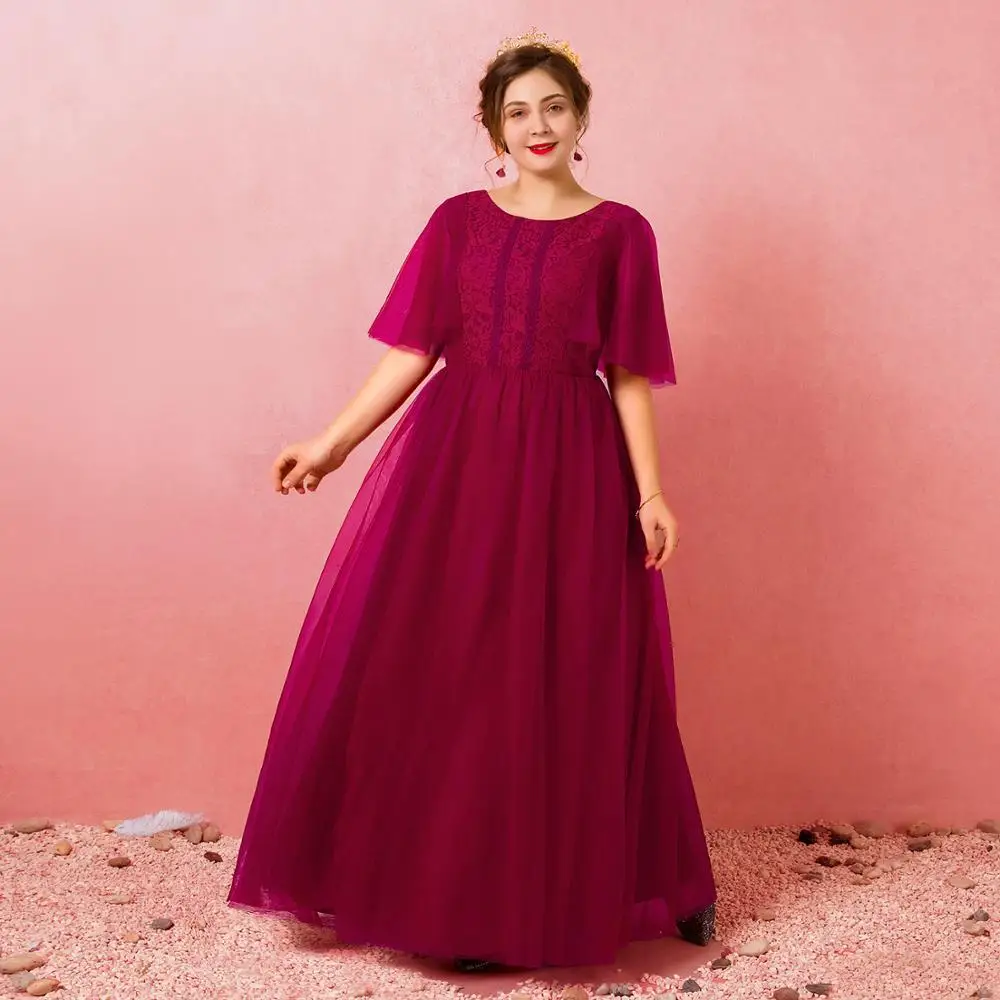 Вечернее платье элегантное ТРАПЕЦИЕВИДНОЕ розовое красное с круглым вырезом