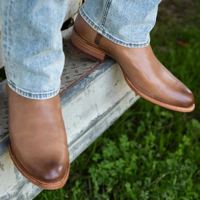 Мужские модные ботинки в западном стиле уличные зимние мотоциклетные на