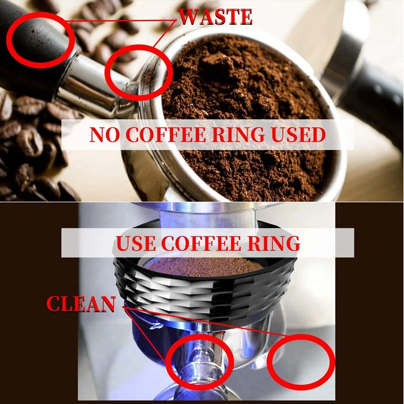 

51mm Espresso Dosing Funnel/Ring,Aluminum Alloy Coffee Dosing Ring Replacement for 51mm Portafilter Baristas Tool