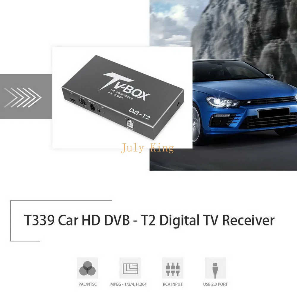 Четыре антенны DVB T2 Автомобильный цифровой HD ТВ приемник тюнер Поддержка 160 км/ч