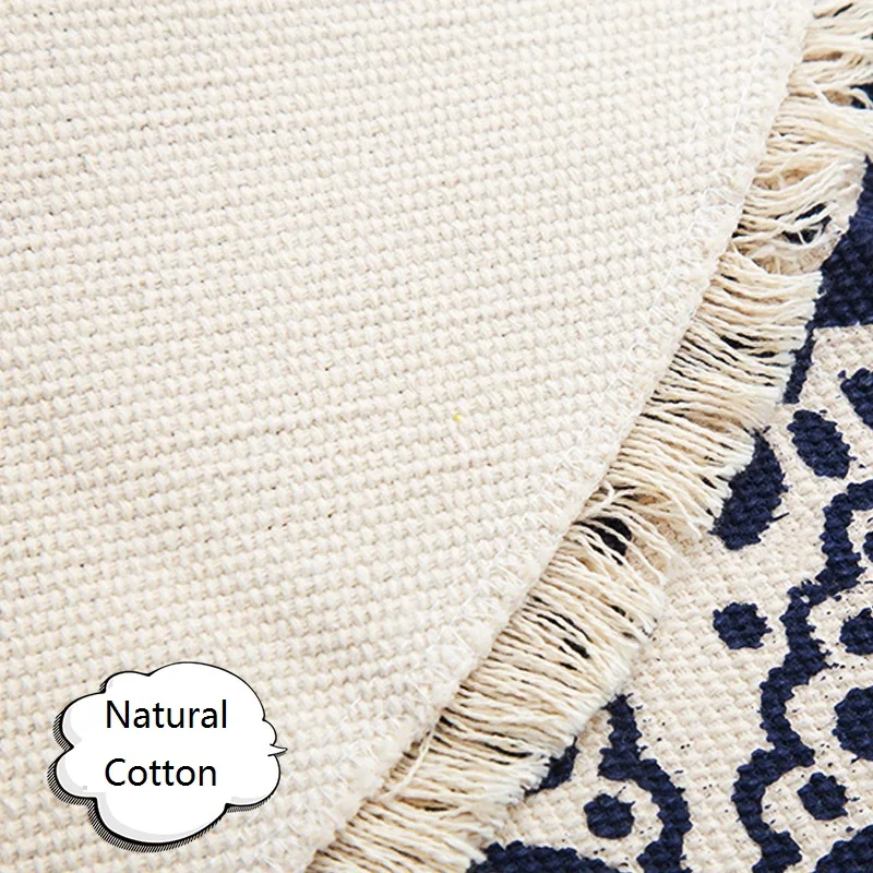 Богемный Мандала Круглый ковер гостиная спальня хлопок линия круглый 90x90 см