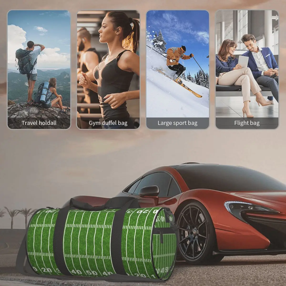 

2021 Travel Bag American Football Field Exercise Large Capacity Yoga Bag Sports Training Fitness Bag