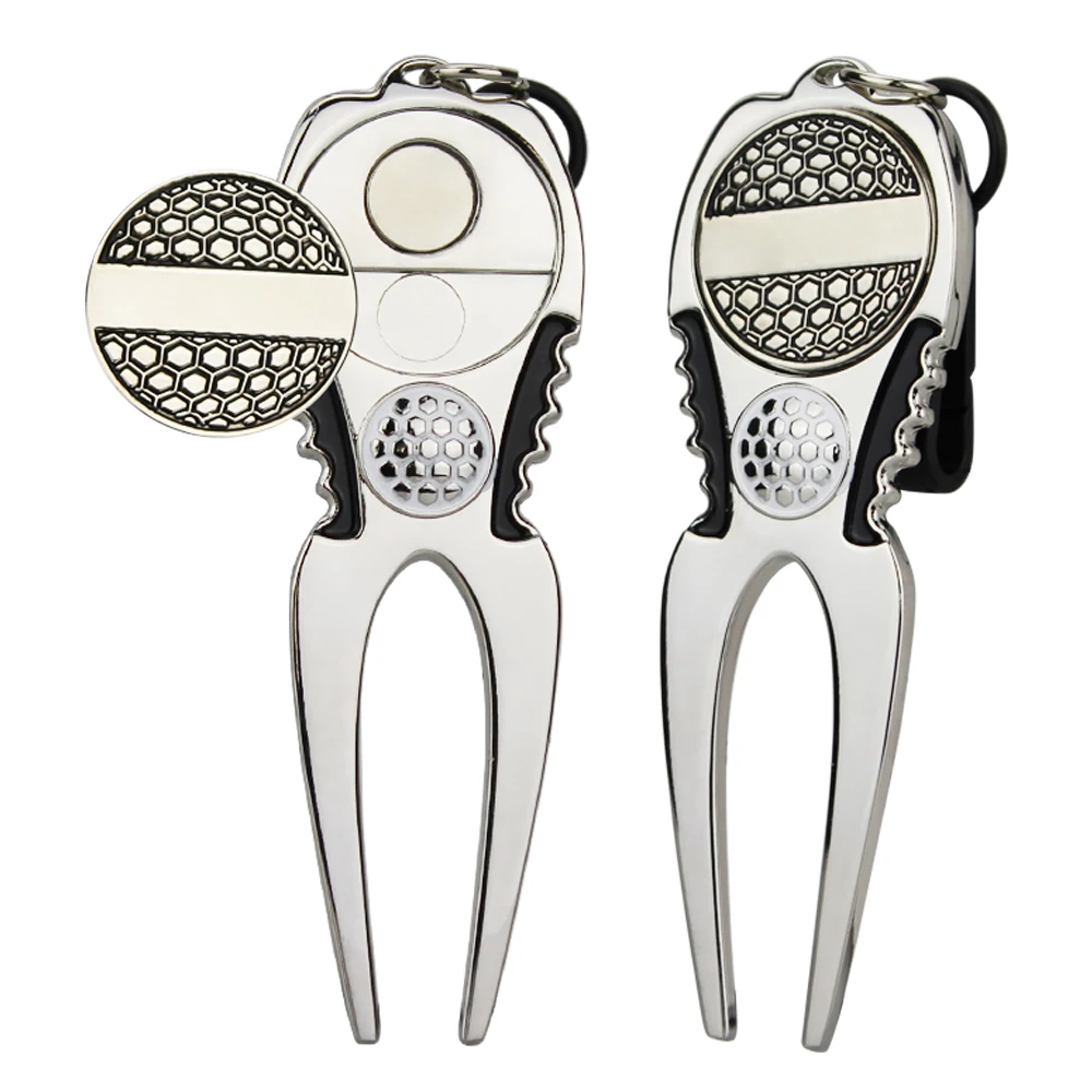 1Pcs Golf Divot Repair Tool Stainless Magnetic Detachable Green Fork Pitch Groove Cleaner Pitchfork Sport Accesories - купить по