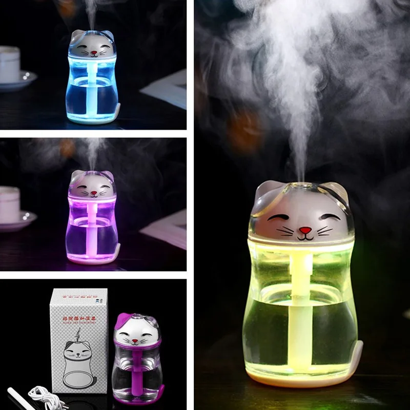 

Limited Clearance sale USB air Humidifier Ultrasonic Aroma Diffuser with 7 Color Changing LED Light Mini Mist Maker Fogger