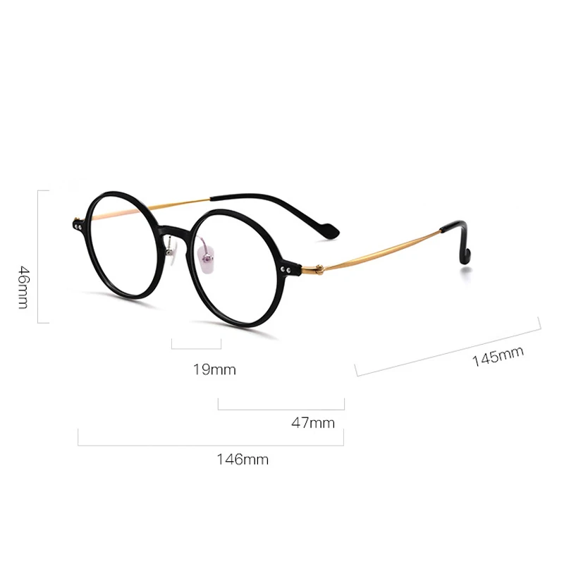 

Transparent Titanium Round Glasses Frame Women Prescription Myopia Optical Acetate Eyeglasses Frame Men Vintage Luxury Eyewear
