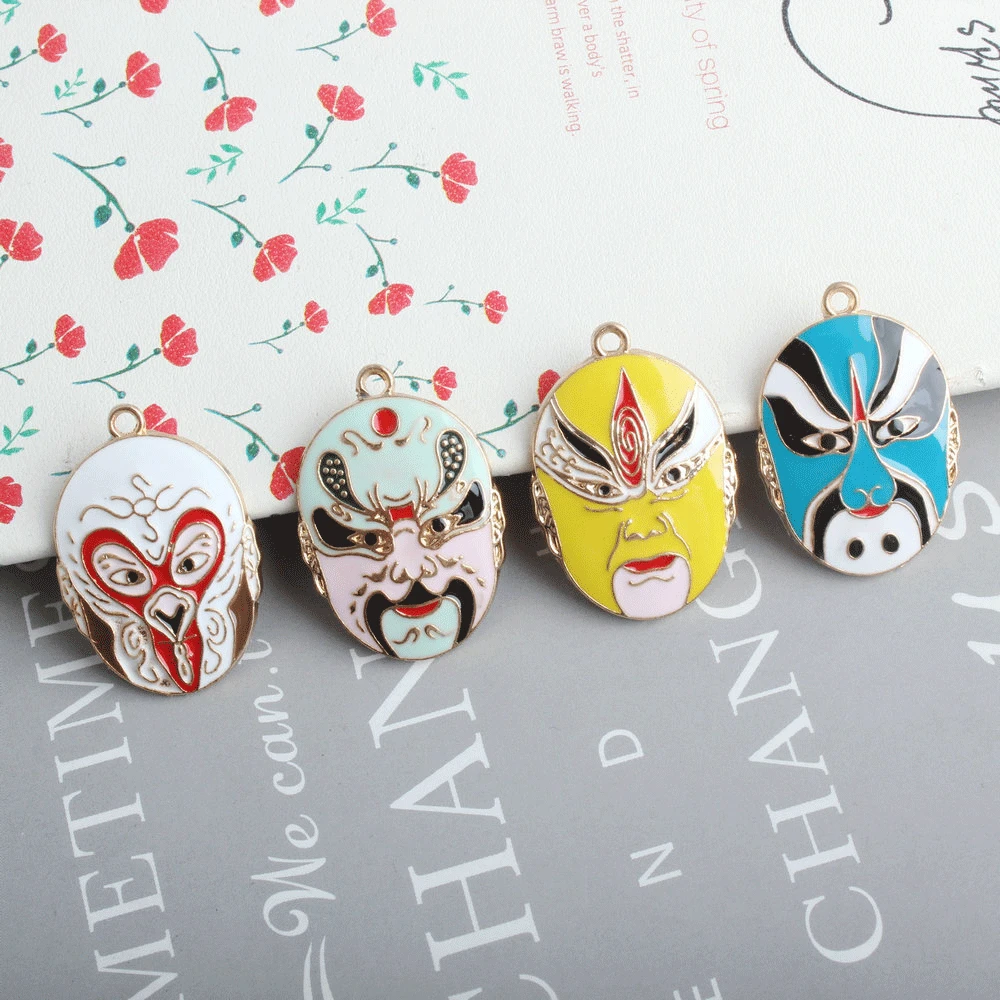 Сплав китайский стиль Пекинская опера Фейсбук эмаль амулеты драма капля масла 10