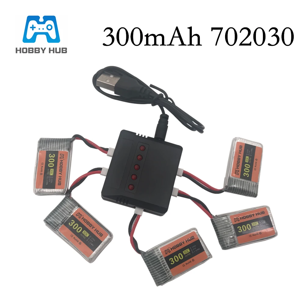 Аккумулятор lipo 3 7 в 300 мА · ч 6 шт. с зарядным устройством 5 1 для Syma X11 E55 FQ777 FQ17W F180 FY530