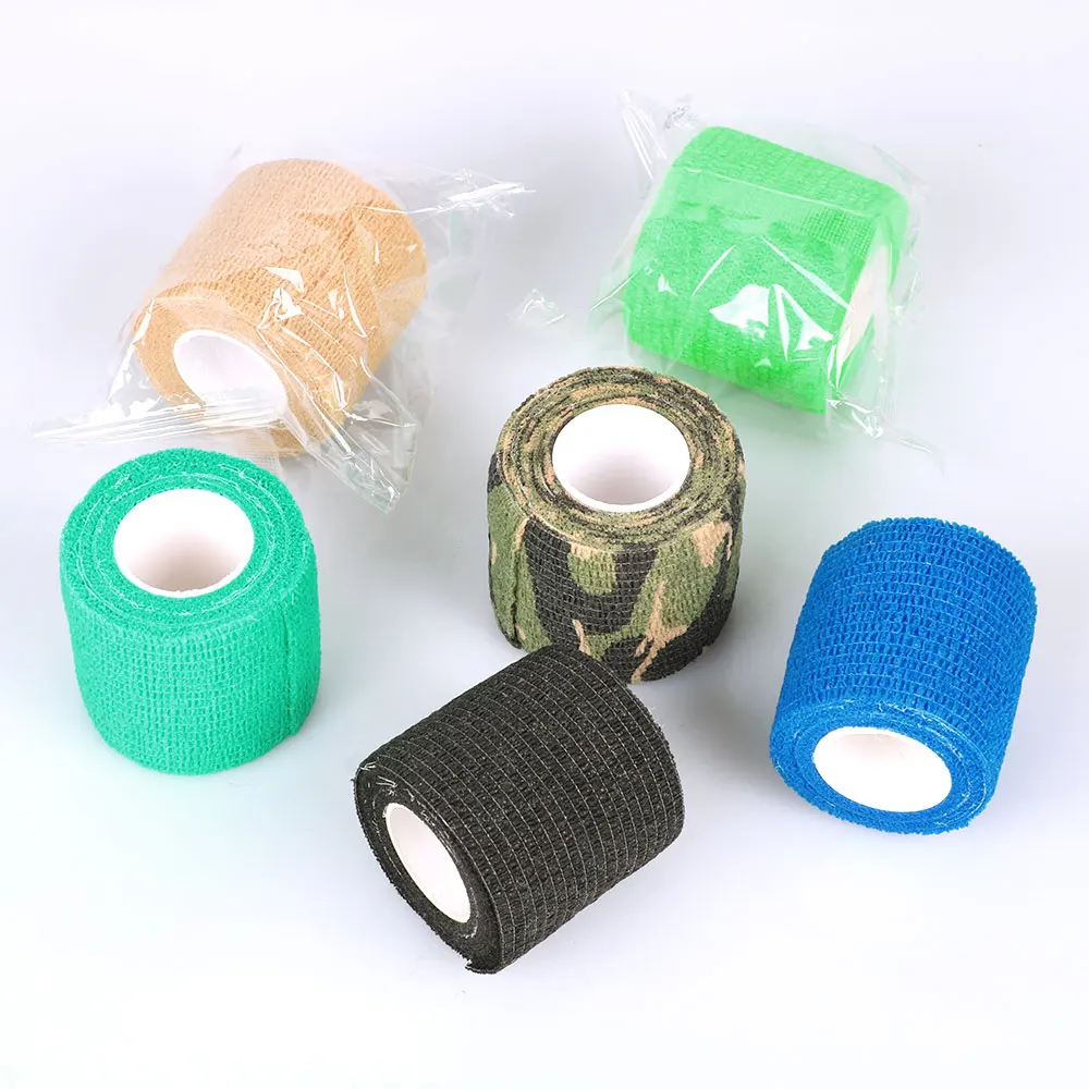 5pcs Disposable Bandage Wrap Tape Fabric Tattoo Pen Grip Self-Adhesive Elastic Anti-Slip for Tube Tattoo Accessories Mix Color
