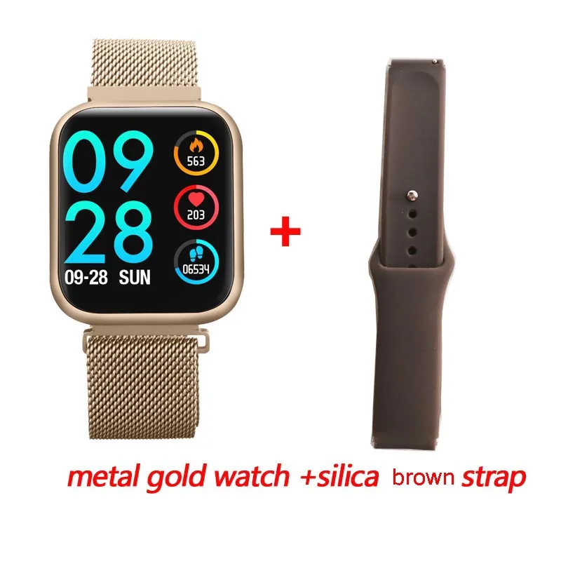 metal gold Greentiger Смарт-часы для женщин IP68 водонепроницаемый монитор сердечного ритма кровяное давление полный сенсорный экран P80 smartwatch VS P68 B57 S226 - Цвет: metal gold