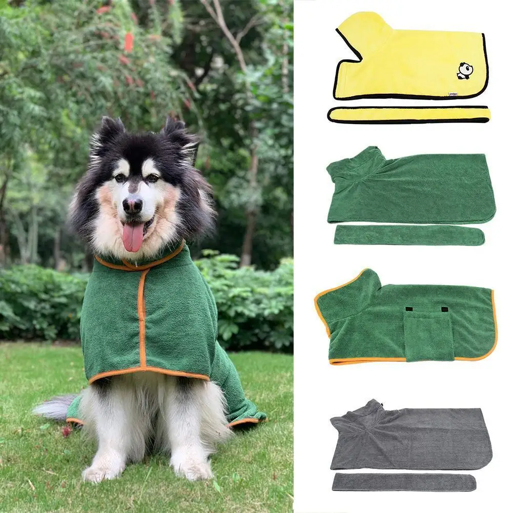 

Мягкое быстровпитывающее полотенце для домашних питомцев из водопоглощающего волокна, халат с шапочкой, товары для ухода за питомцами