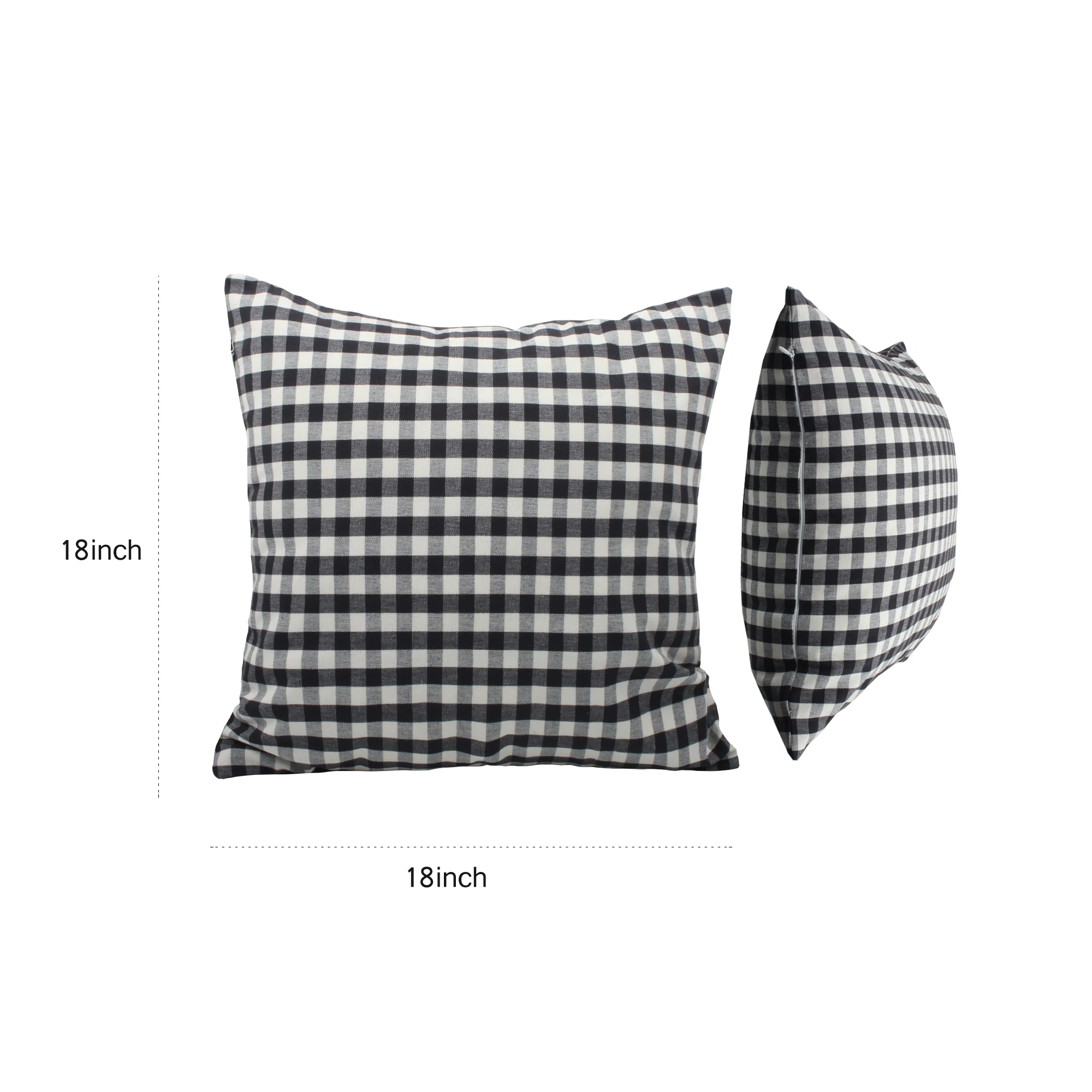 

Farmhouse Cushion Cover Cotton Decorative Pillow Cover Buffalo Pillow Case Throw Pillow Case Soft Solid Colors Cotton Home Decor