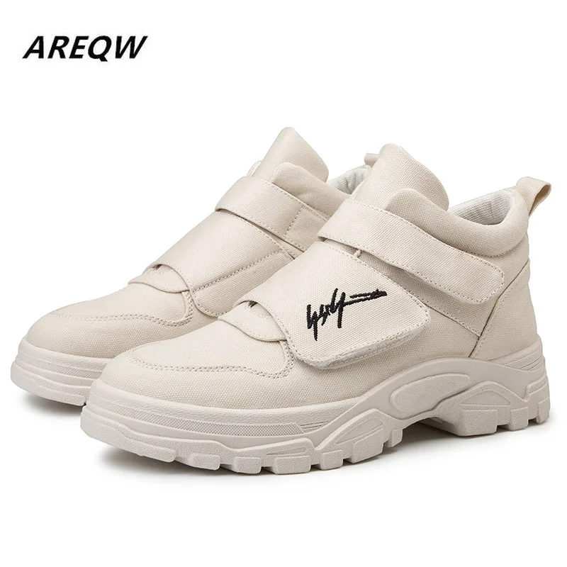 2019 Hot Men Shoes Fashion Autumn Winter Leather Footwear for Man New High Top Canvas Casual Sneakers | Обувь