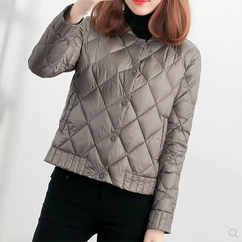 

2021 autumn and winter new stand-up collar outer small padded jacket short lightweight down cotton padded jacket women