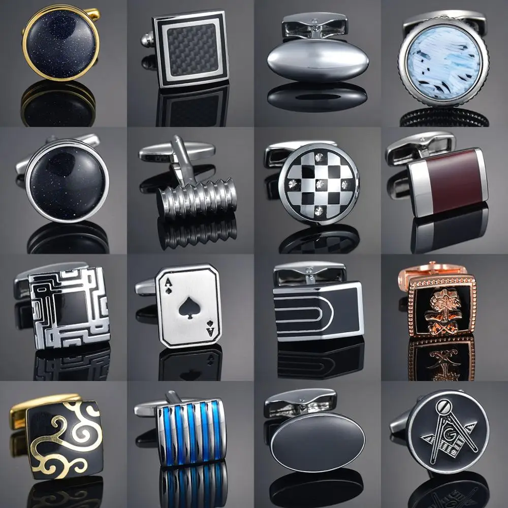 Качественные бриллиантовые запонки с цветочным рисунком Золотая лошадь ткань