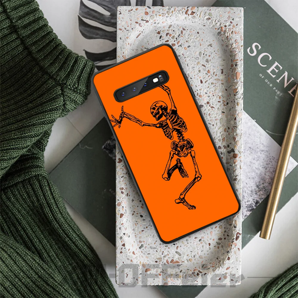 Reayou смешной череп искусство танцы мягкий черный чехол для телефона Samsung S9 plus S5 S6
