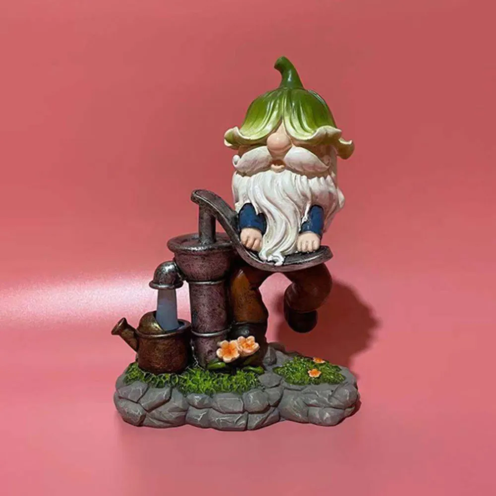 

Figuras Decorativas Resin Ornaments Dwarf Statue Home Decoration Solar Creative Outdoor Desk Accessories