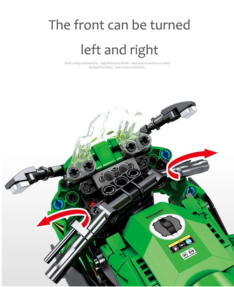 

2020 New Version Kawasaki Ninja ZX-14 Block large size DIY intelligent toys gift hing simulation motorcycle building blocks