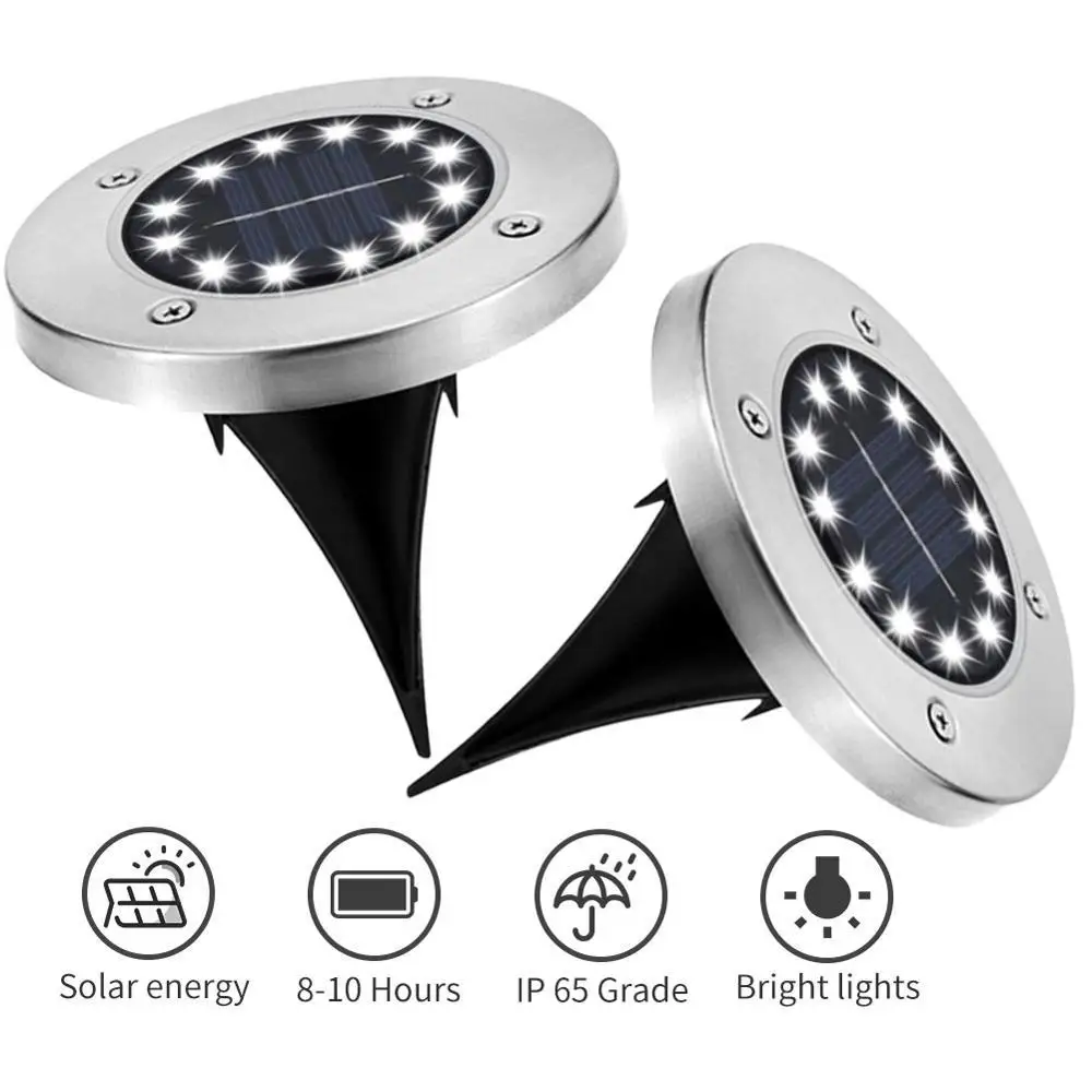 1 шт./4 шт. 12 светодиодов напольный светильник на солнечной энергии