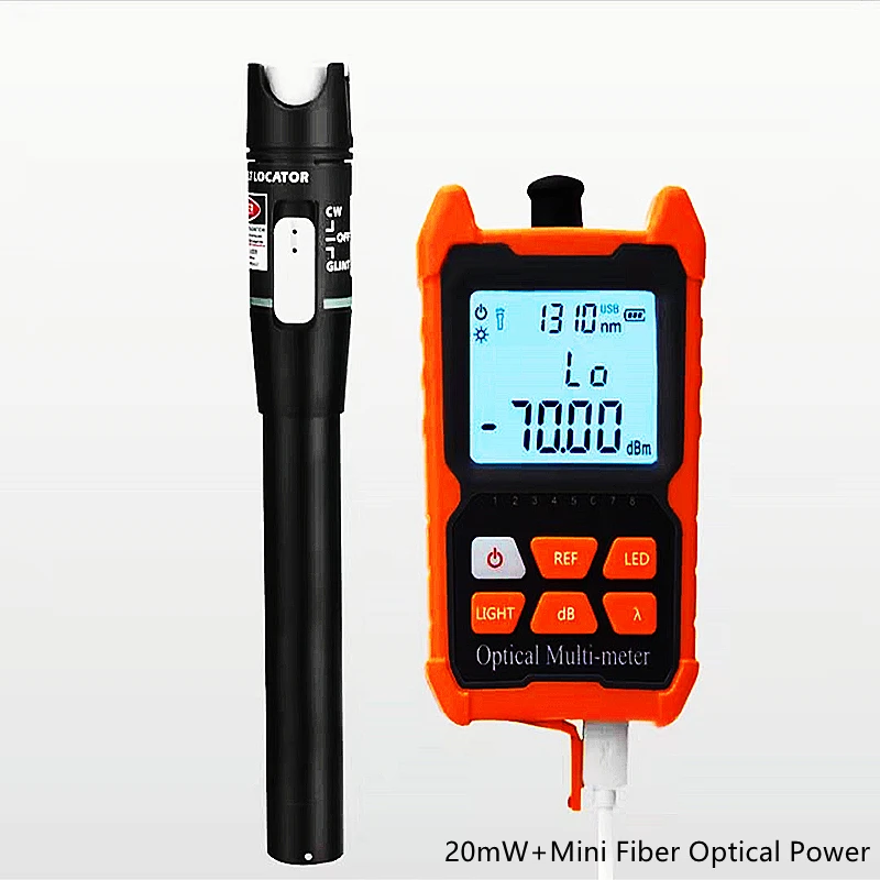 FTTH  Red Light Pen 20mW/10mW Visual Fault Locator,   Mini Fiber Optical Power Fiber Optic Cable Tester 0-20Km Range