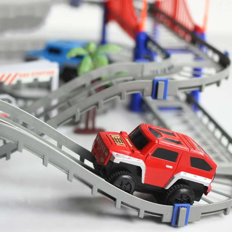Новинка DIY 3D Электрический Железнодорожный трек многослойная модель
