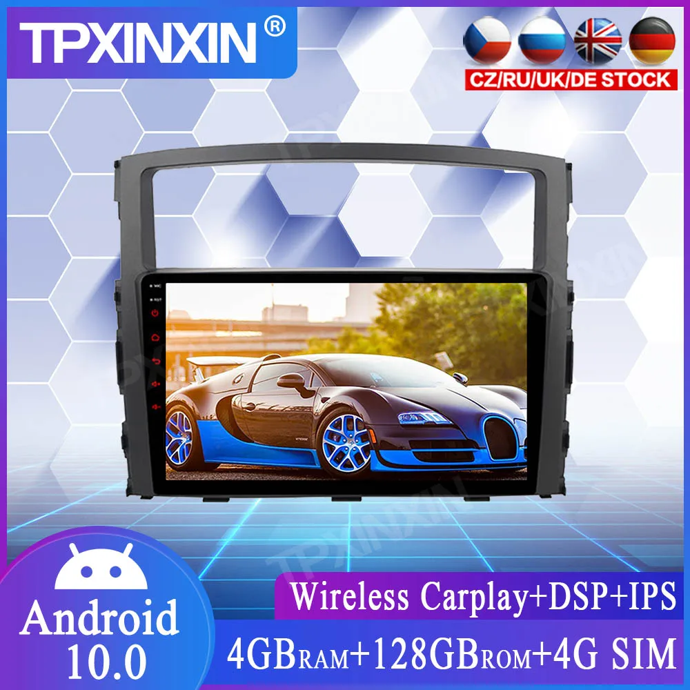 

4 + 128G Android 10,0 DSP для Mitsubishi Pajero 2006-2011 Автомобильный GPS-навигатор Автомобильный плеер авторадио магнитофон стерео головное устройство