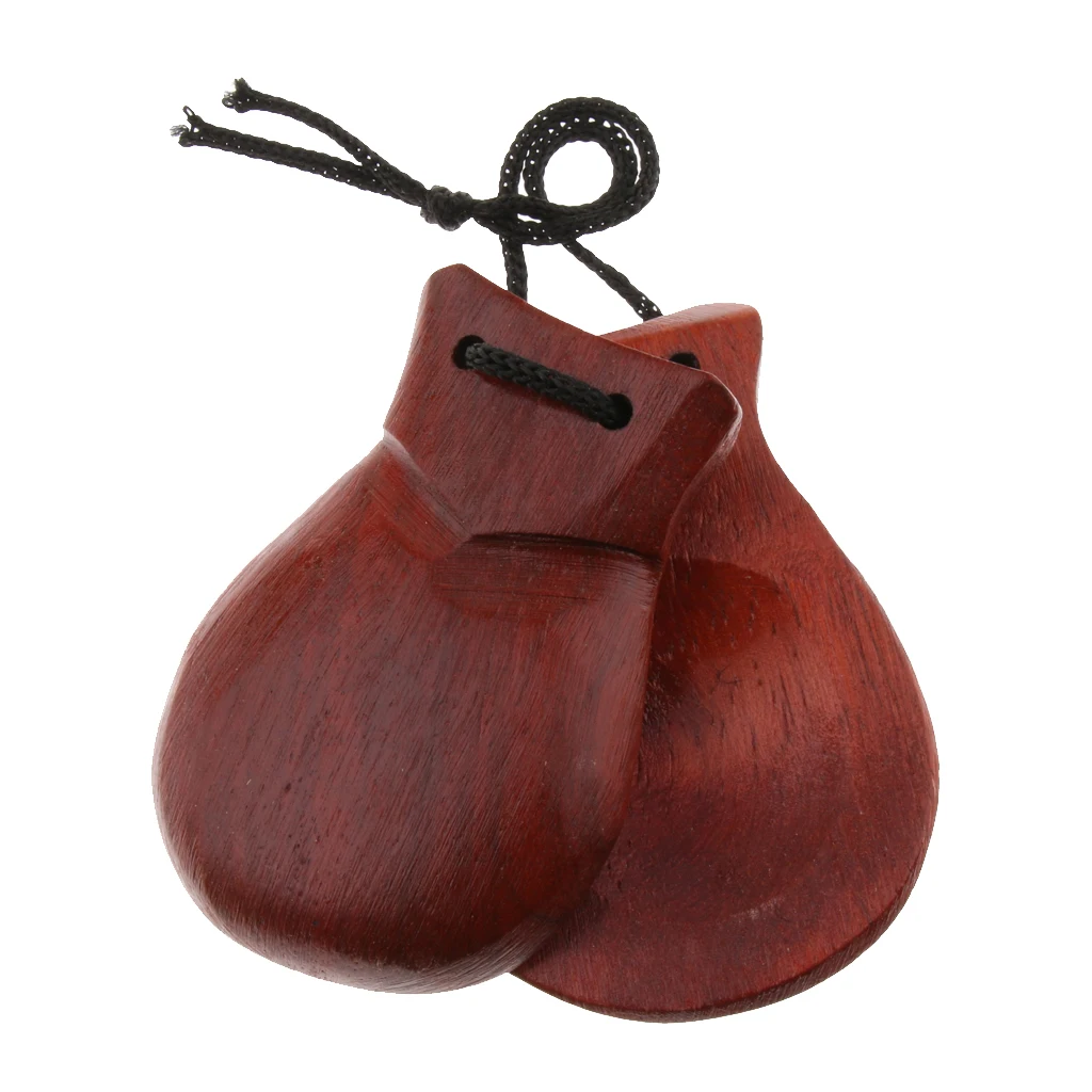 

Castanets wooden hand castanets non-toxic early education toys gift brown