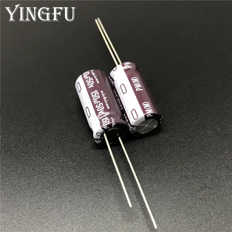 5 шт./50 шт. 150 мкФ с алюминиевой крышкой 50В NICHICON PM серия 10x20 мм 50V150uF низкое