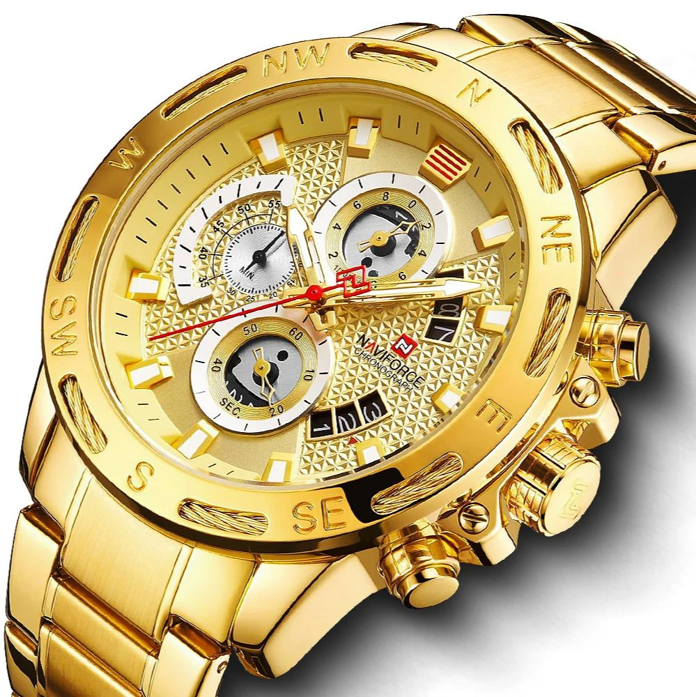 

Men Watches Waterproof Stainless Steel Quartz Watch Male Chronograph Military Clock Wrist watch Relogio Masculino