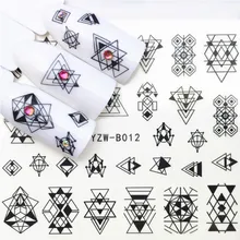 1 Pcs Sexy B012 Black Pattern Nail Slider Black Russia Letter Sticker Summer Flamingo Decals Adhesive Manicure Nail Decorations