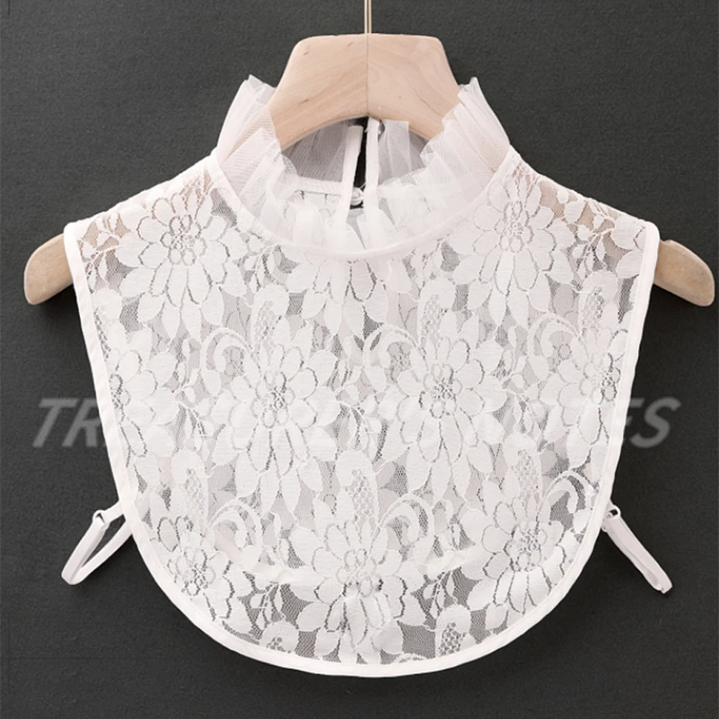 

Cotton Lace Half Shirt False Collar Detachable Dickey Collar Blouse Faux Collar High Collar for Women Clothes Accessories
