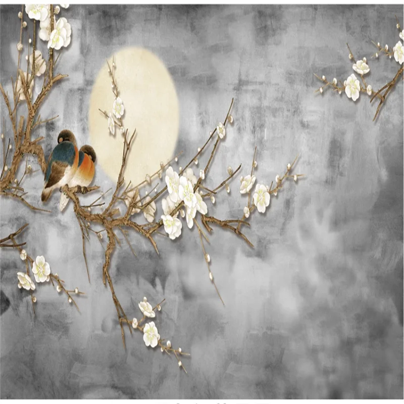 Большие Настенные обои XUE SU на заказ в новом китайском стиле цветы и птицы