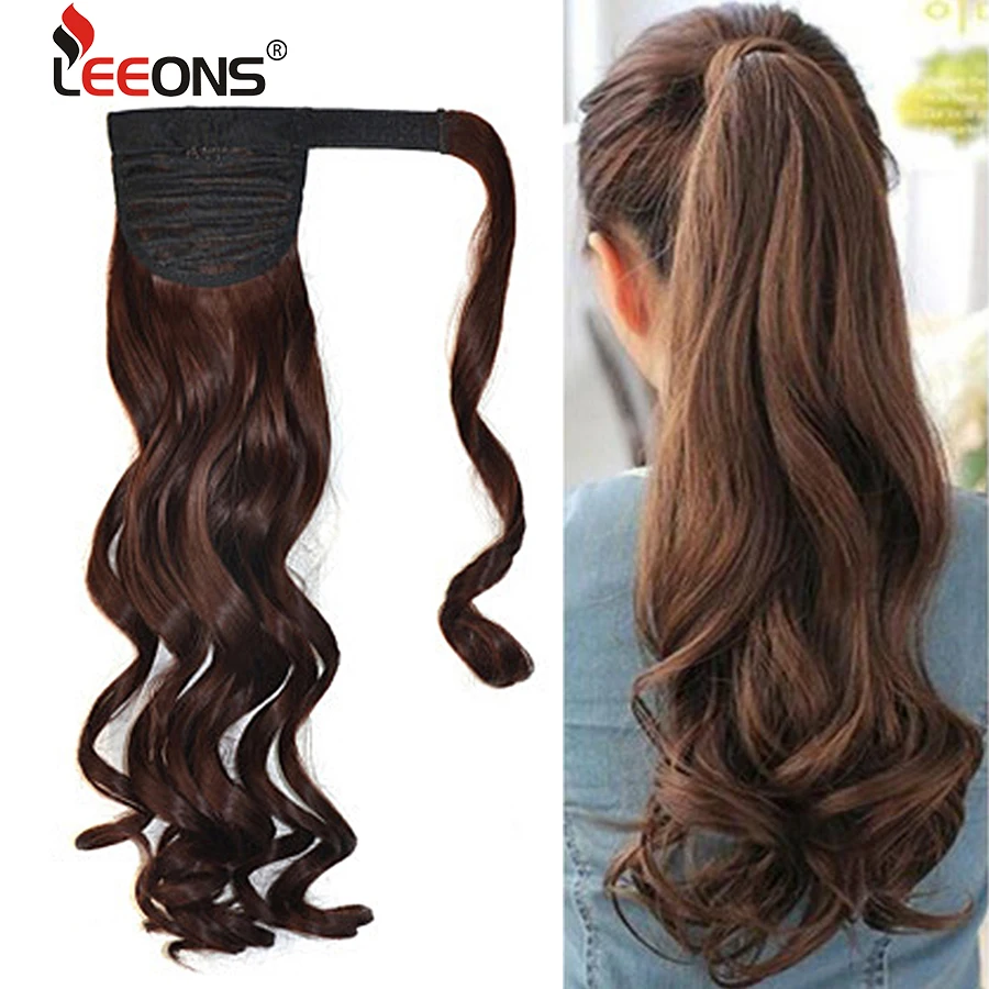 22inch Straight Synthetic Clip In Drawstring Ponytail Hairpieces For Women Heat Resistant Wrap Around Pony Tail Extensions