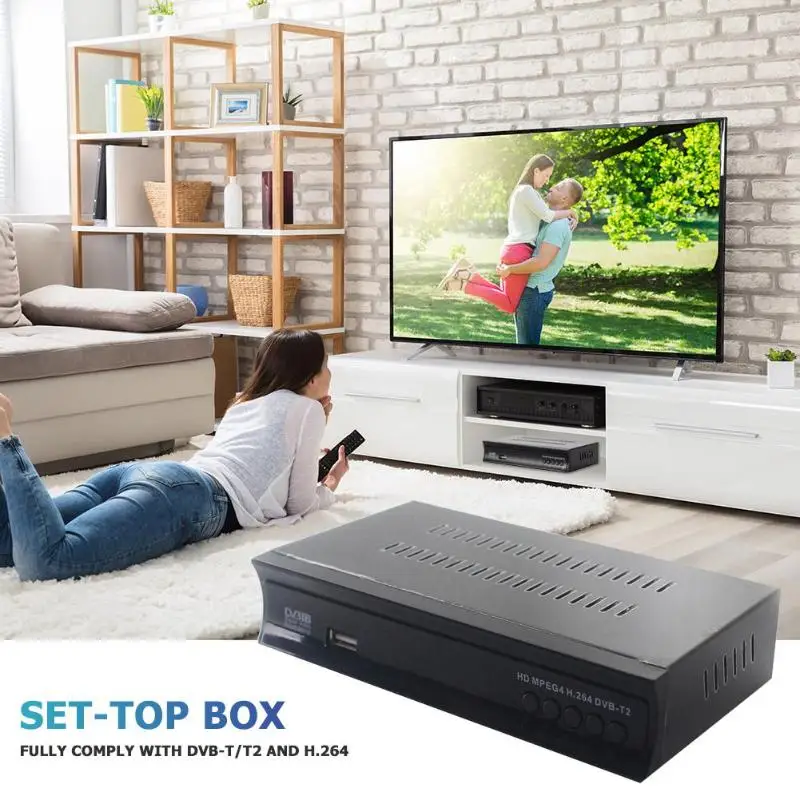 DVB-T/T2 ТВ приемник 3D цифровое видео наземное HD 1080P телеприставка ЕС