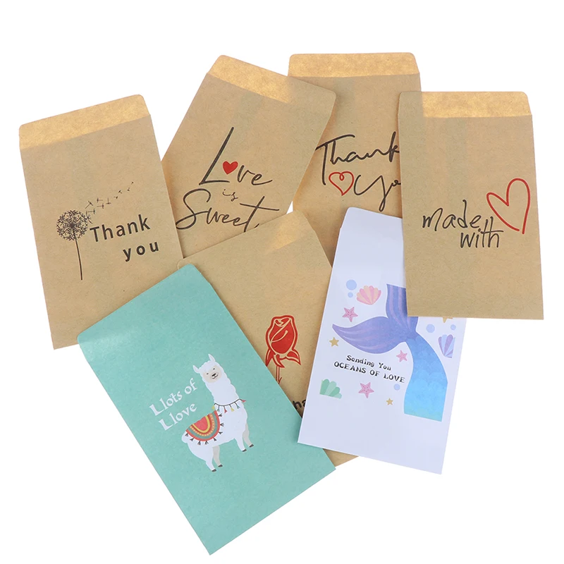 10 шт. подарочные мини пакеты из ламы крафт конверты ручной работы вечерние для