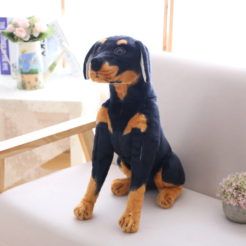 Barato Perro Realista De Peluche Rottweiler, Perro De La Vida Real, Muñeco De Juguete De Peluche