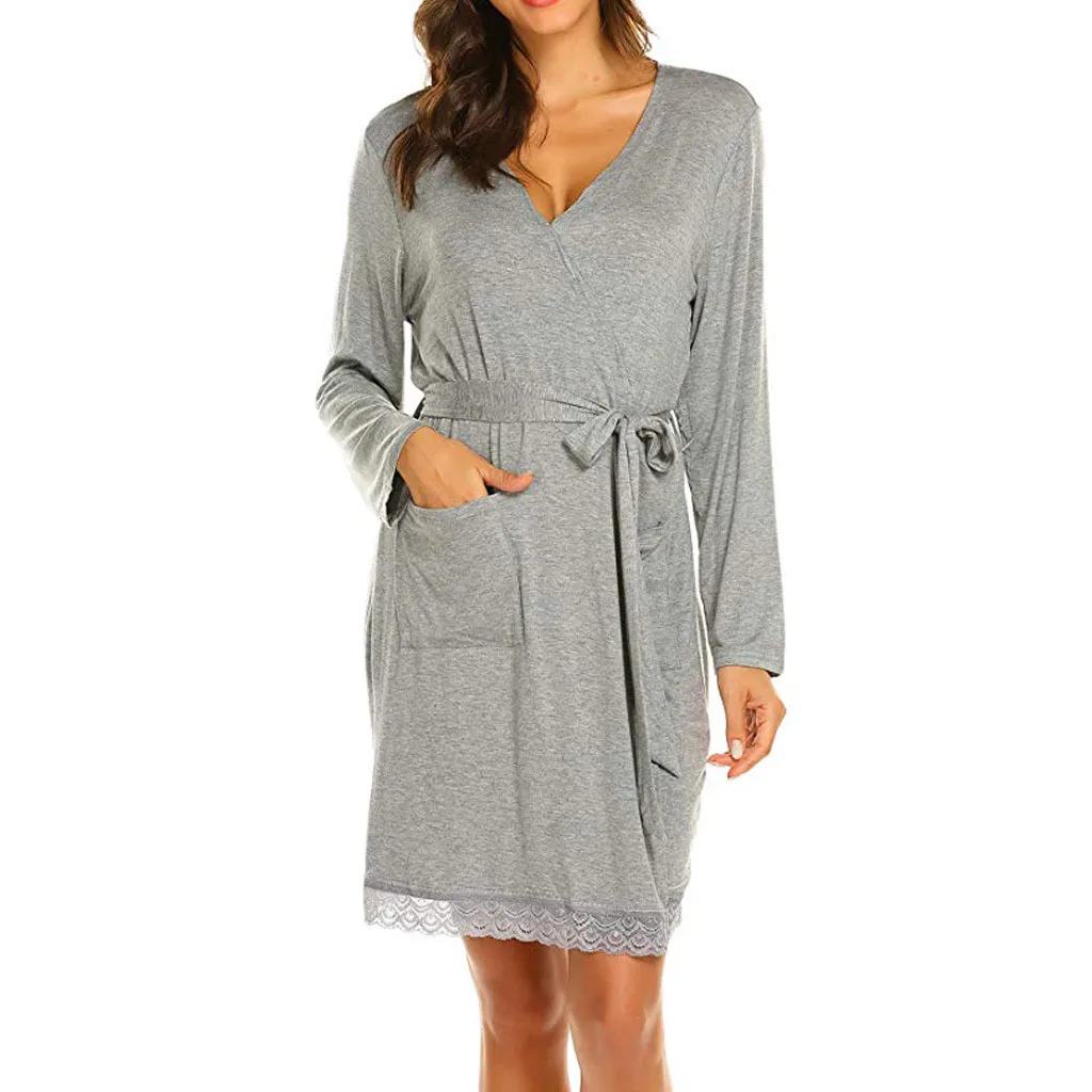 Ночное Белье для беременных женщин однотонное платье с карманами грудного