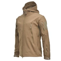 camouflage hooded fleece mens fishing warm jacket tactical soft shell shirt windproof and waterproof clothes