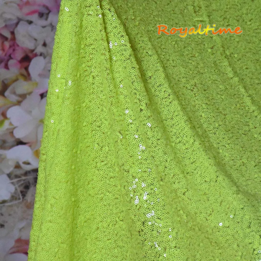Neon Green Королевское время-розовое золото/темно-синий/красный/розовый/черный 4 фута(125 см) Ширина блесток ткань материал полярда для платья/Туфли/Свадебные/вечерние - Цвет: Neon Green