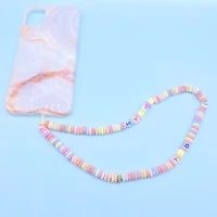 acrylic beaded chain lanyard unisex anti lost cord holder colorful strap mobile phone chain