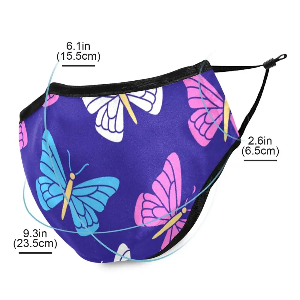 Модная маска с бабочками фильтр для замены защита от пыли настраиваемый рот