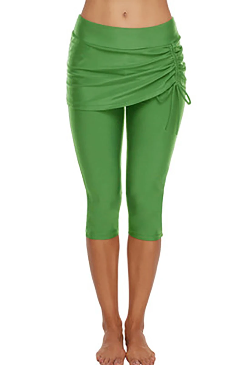 2022 Summer High Waist Women Capris Swim Pants Tights Sport Surfing Leggings Swimwear Sun Protection Boardshort Swimming Bottoms