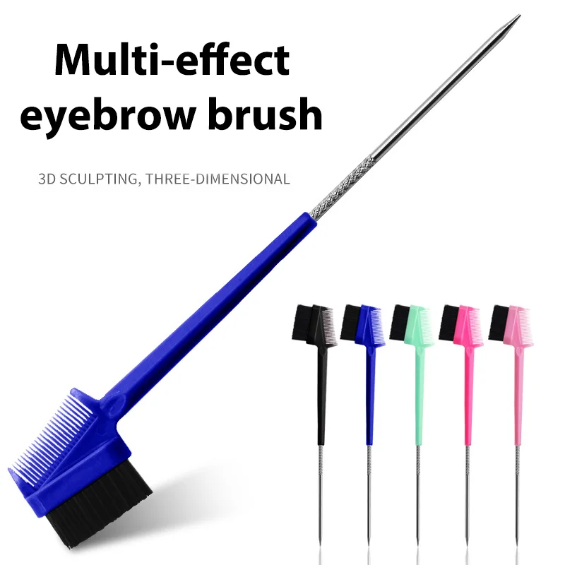 

Edge Control Hair Brush For Parting Pin Tail Hairdressing Styling Beauty Tool Multifunctional Steel Needle Eyebrow Brush