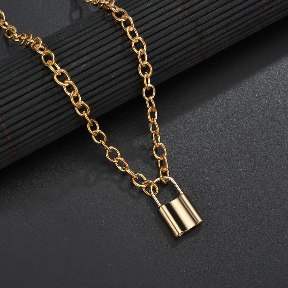 

Fashion Personality Women Alloy Lock Pendant Choker Casual Party Punk Plated Necklace Jewelry