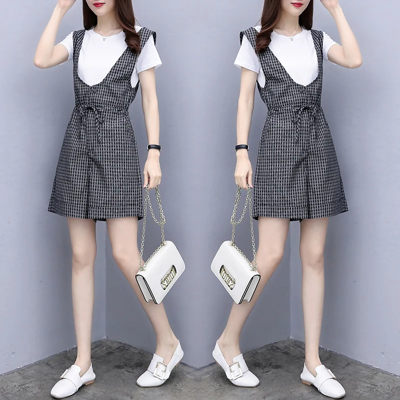 Летний комплект из 2 предметов женские шорты Женский повседневный двух корейский