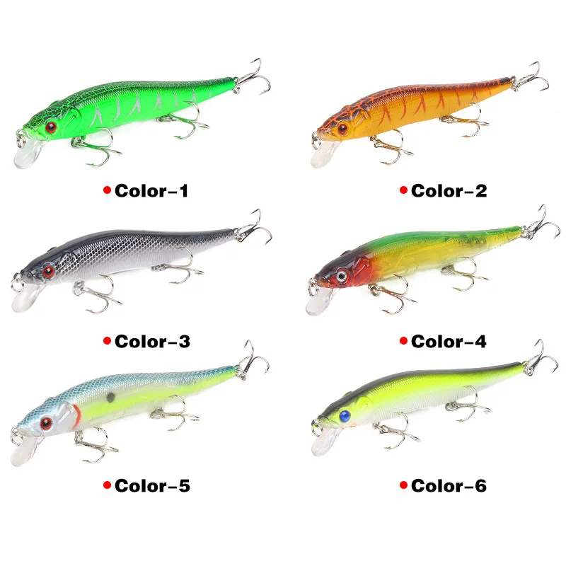 

1 Pcs/lot Fishing Lure 3D Eyes Floating Minnow Aritificial Laser Wobblers 11.5cm/15g Crankbait Hard Plastic Fishing Tackle Pesca