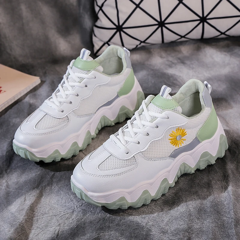 JINJIN-72- Shoes informales de mujer deporte a la moda transpirables con cordones malla para caminar | Обувь