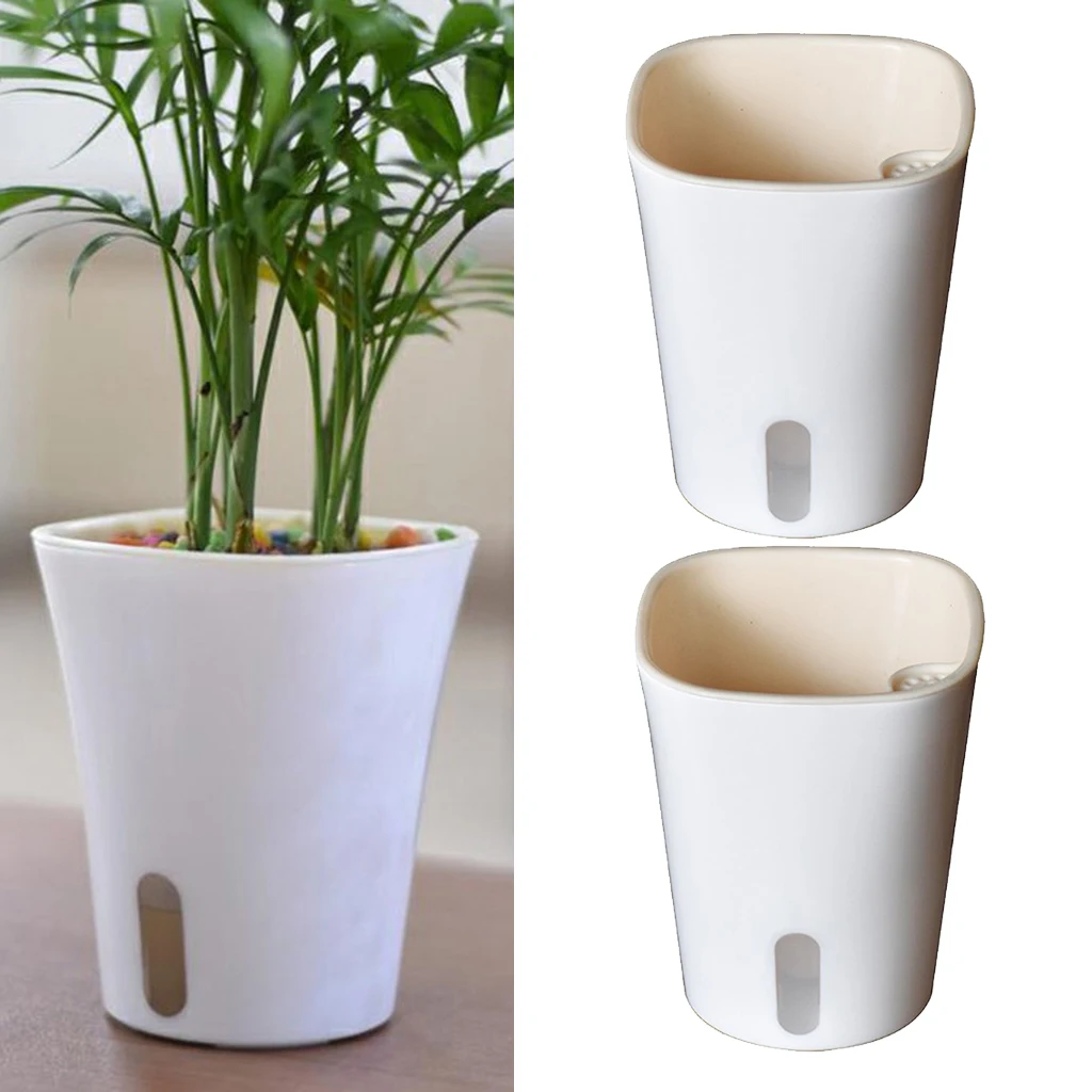 Горшки для самостоятельного полива пластиковые 7 дюймов 2 упаковки | Дом и сад